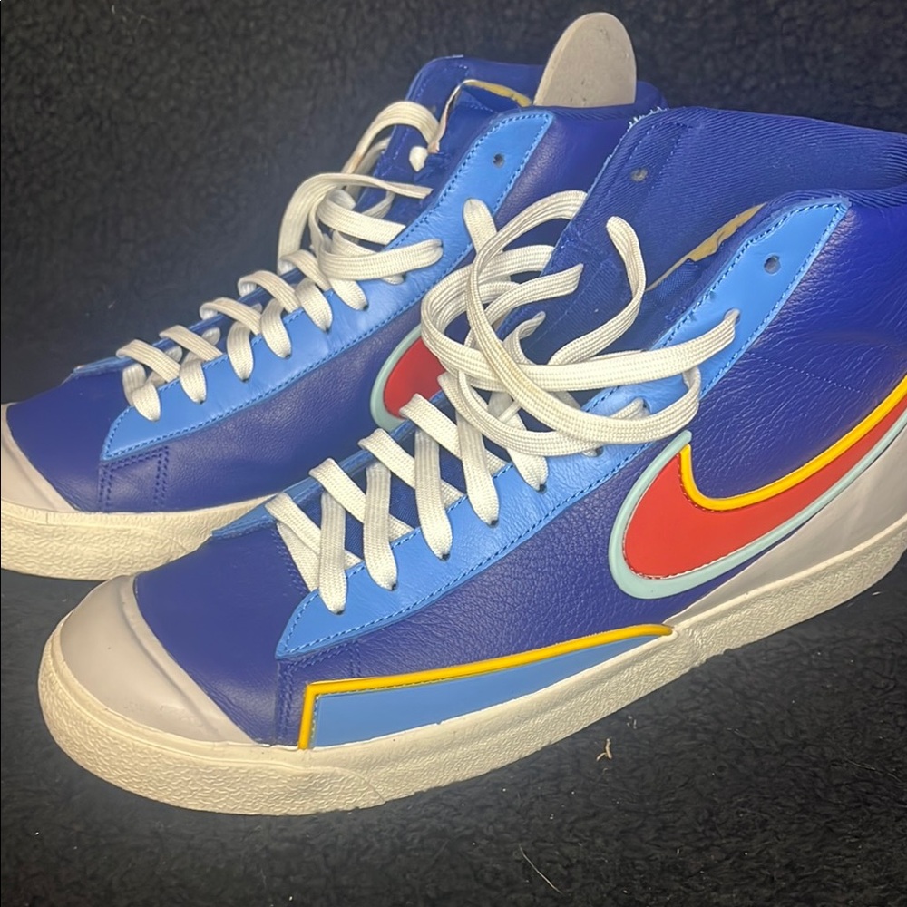 Nike Blue and Yellow High-Top Sneakers
